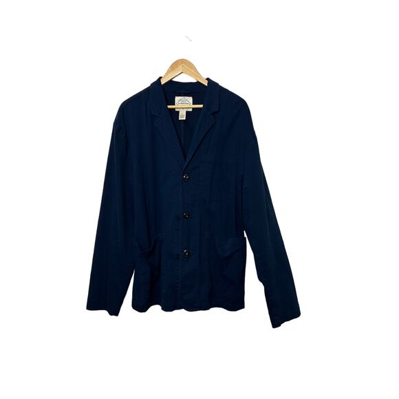 St. John's Bay Navy Blue Three Button Blazer Women's XL Cotton Blend Pockets - Picture 1 of 7
